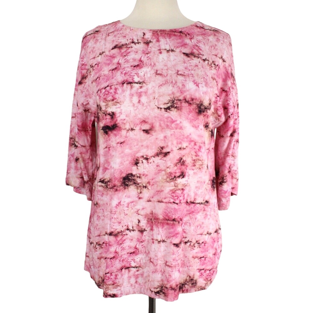Soft Surroundings Abilene Top Size XS Pink 3/4 Sleeve Stretch Rayon